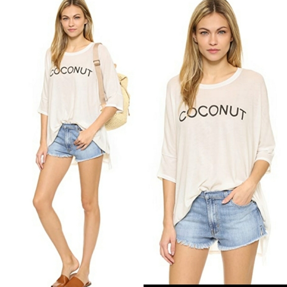 Wildfox Tops - WILFOX SWIM COCONUT Sunday Morning tee shirt top